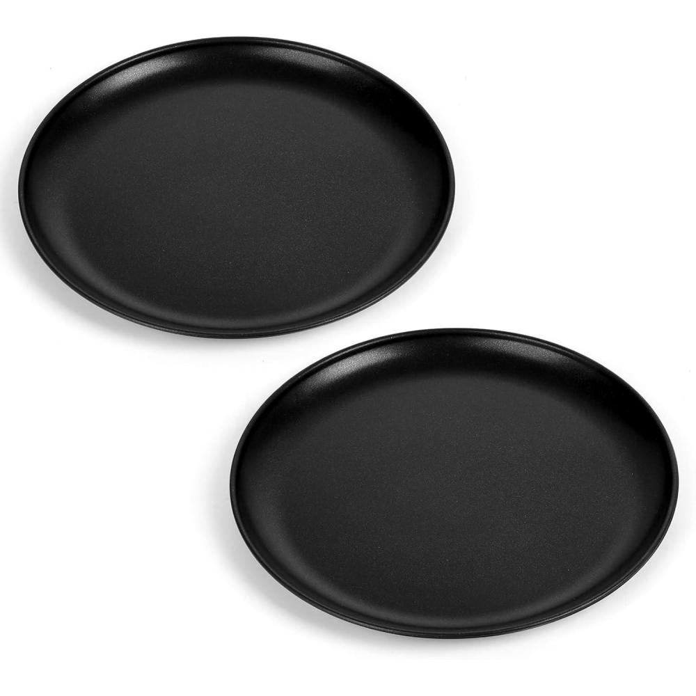 E-far 13.5 Inch Pizza Pan Set of 2, Nonstick Pizza Pie Pan Tray Platter, Metal Round Baking Sheet Cooking Pan for Oven, Durable & Stainless Steel Core(13.5-Inch)