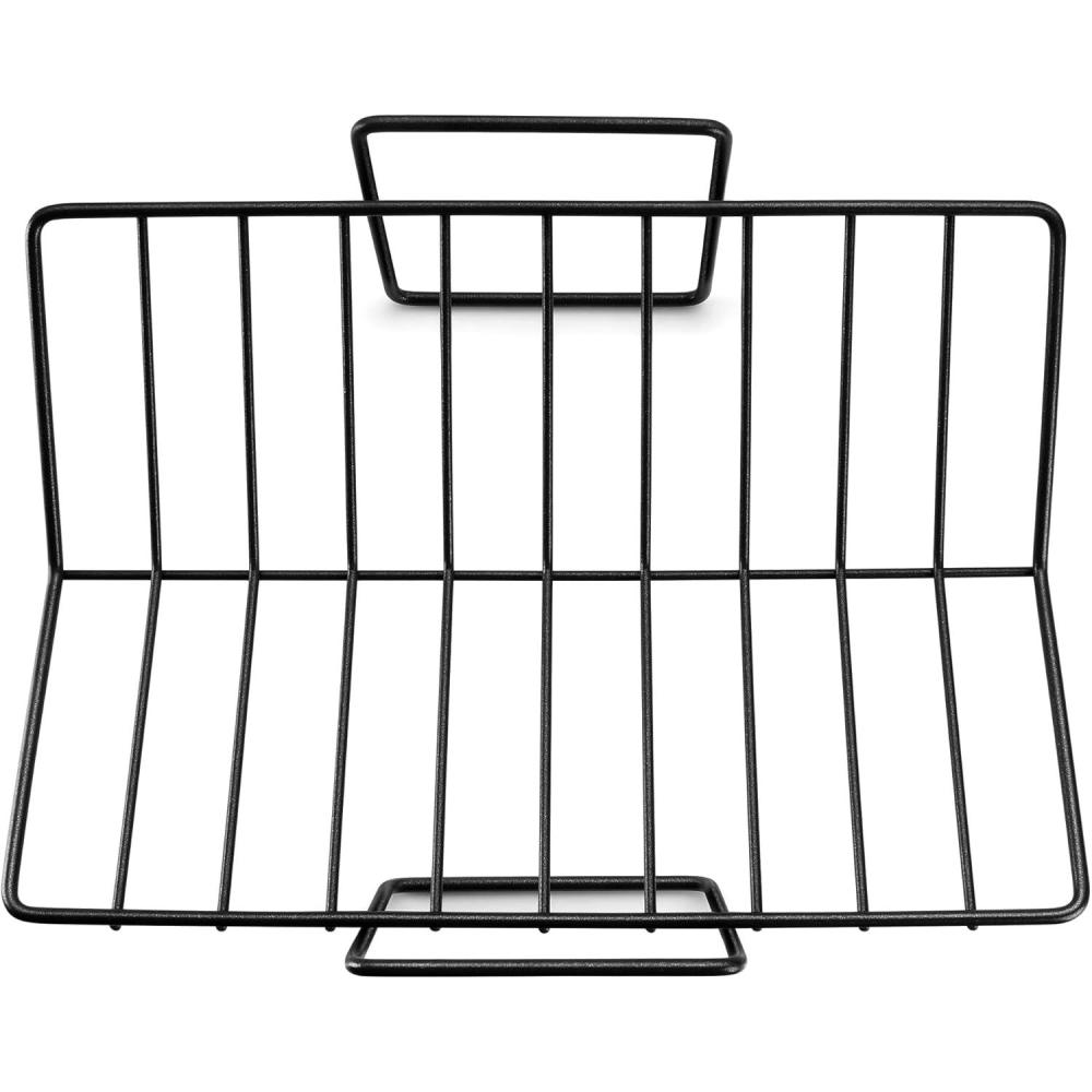 E-far Turkey Roasting Rack, Stainless Steel Rib Rack for Roasting, Grilling and Smoking, 14.4 x 10 inches, V Shaped & Heavy Duty, Dishwasher Safe (Large)(Black)