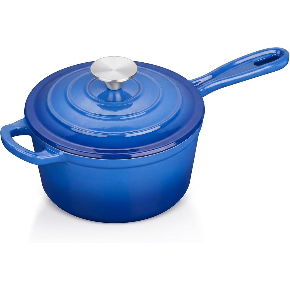 E-far 1Qt & 2Qt & 3Qt Sauce Pan Set with Self-basting Lids, Green(Deep Blue)
