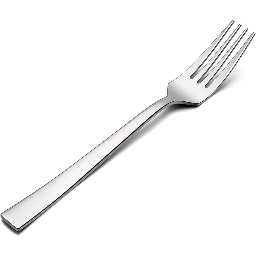 Dinner Forks Set of 6, E-far 7.9 Inch Stainless Steel Forks for Home, Kitchen or Restaurant, Non-toxic & Mirror Polished, Squared Edge & Dishwasher Safe(6.7 Inches)